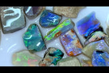 Black Opal Rough 103.30cts lot potch & color, lapidary, cabbing, opal cutting