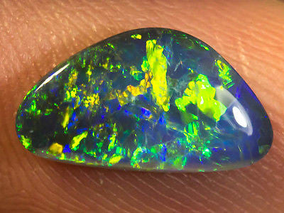 Lightning Ridge Natural Bright Blue Green Black Opal Stone 1.24ct Gem BOPC050915 - Black Opal Shop
