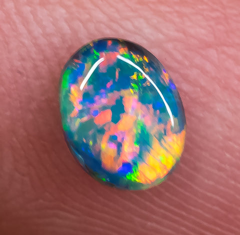 Black Opal Ring Stone Lightning Ridge natural solid 0.65ct Australian gem BOPA140818 - Black Opal Shop