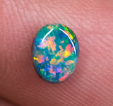 Black Opal Ring Stone Lightning Ridge natural solid 0.65ct Australian gem BOPA140818 - Black Opal Shop