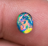 Black Opal Ring Stone Lightning Ridge natural solid 0.65ct Australian gem BOPA140818 - Black Opal Shop